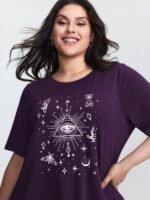 Celestial Print Round Neck T-Shirt - Image 8