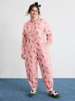 Gingerbread Print Button Placket Jumpsuit - Image 10