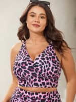 Leopard Print Cross-Straps Bikini Top - Image 54