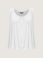 Supersoft Floral Lace Straps Pleated Tank Top - Image 7