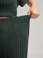 Stretchy Pit Strip Solid Loungewear Set - Image 18