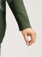 Colorblock Contrast Heather Button Detail Pullover - Image 6
