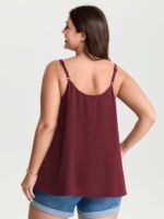 Pleated Flowy Plain Tank Top - Image 14