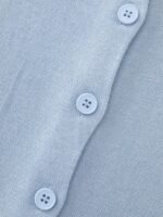 Classic Solid Crew Neck Button Down Knit Cardigan - Image 5