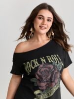 Cotton Rock And Roll Print T-Shirt