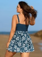 Monochrome Tropical Floral Sheer Swim Dress - Image 14